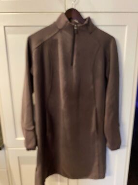 Lululemon Long Sleeve Half-Zip Pullover Dress in Chocolate Brown